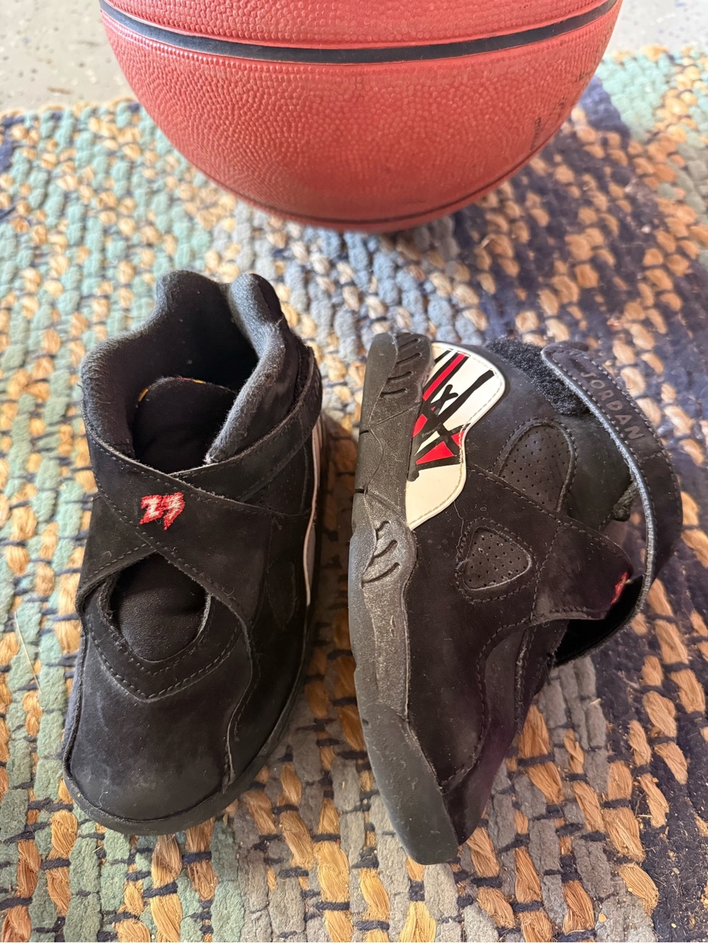 Jordan 23 Toddler Basketball Shoes - Double criss Cross Straps Black/Red Accent